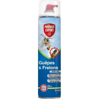 PROTECT EXPERT GUEP600 Aerosol Guepes & Frelons 600 ML : Mousse Et Jet