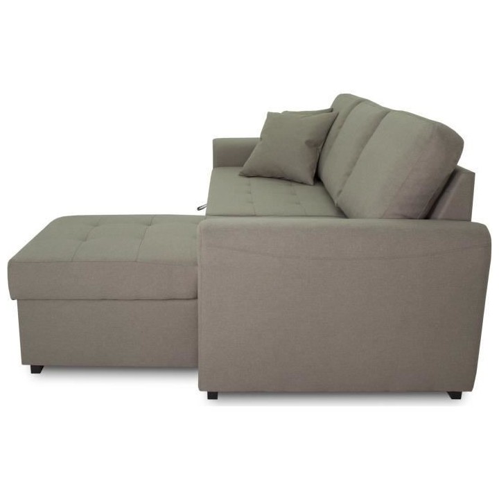 Canapé d'angle convertible réversible 4 places - Tissu beige - L 244