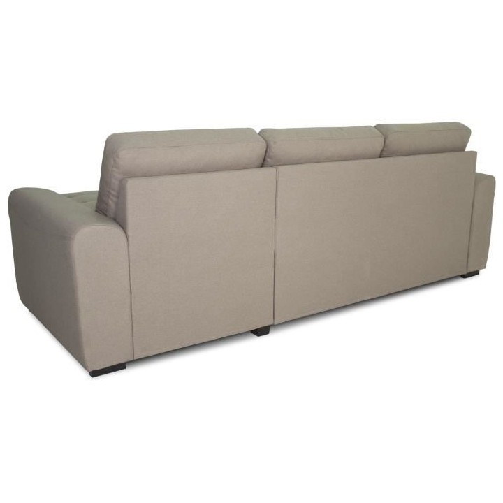 Canapé d'angle convertible réversible 4 places - Tissu beige - L 244
