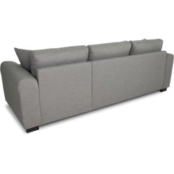 Canapé d'angle convertible réversible 4 places - Tissu gris clair - L 244 x P 151 x H 90 -HAMILTON -Fabriqué en Ukraine