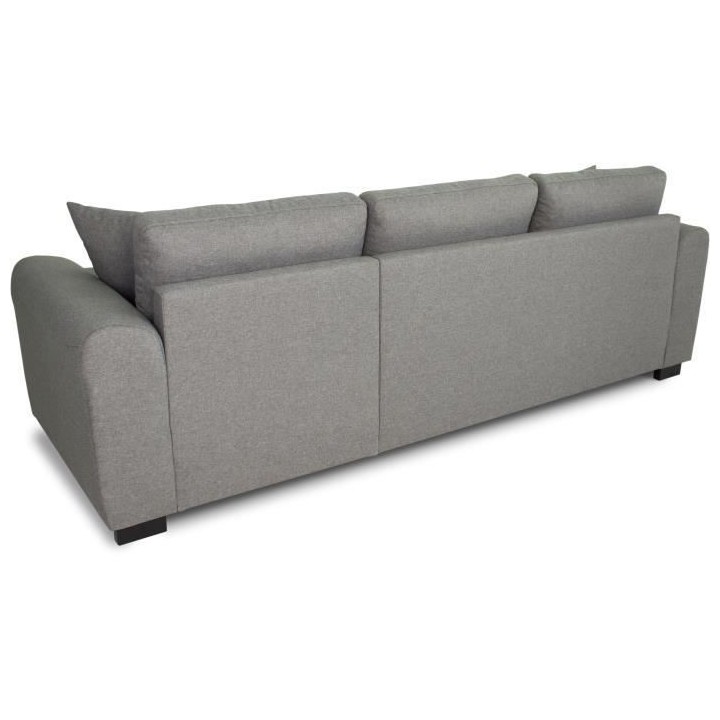 Canapé d'angle convertible réversible 4 places - Tissu gris clair -