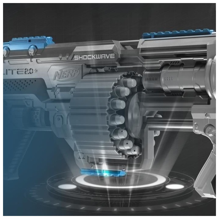 NERF - Elite 2.0 - Blaster Commander RC -6 - 12 fléchettes NERF - Eli
