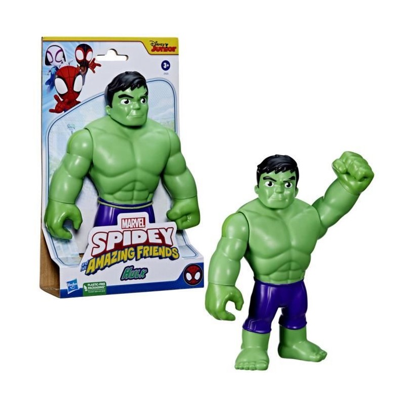 Marvel Spidey et ses Amis Extraordinaires, figurine de super-héros format géant Hulk de 22,5 cm pour enfants a partir de 3 ans