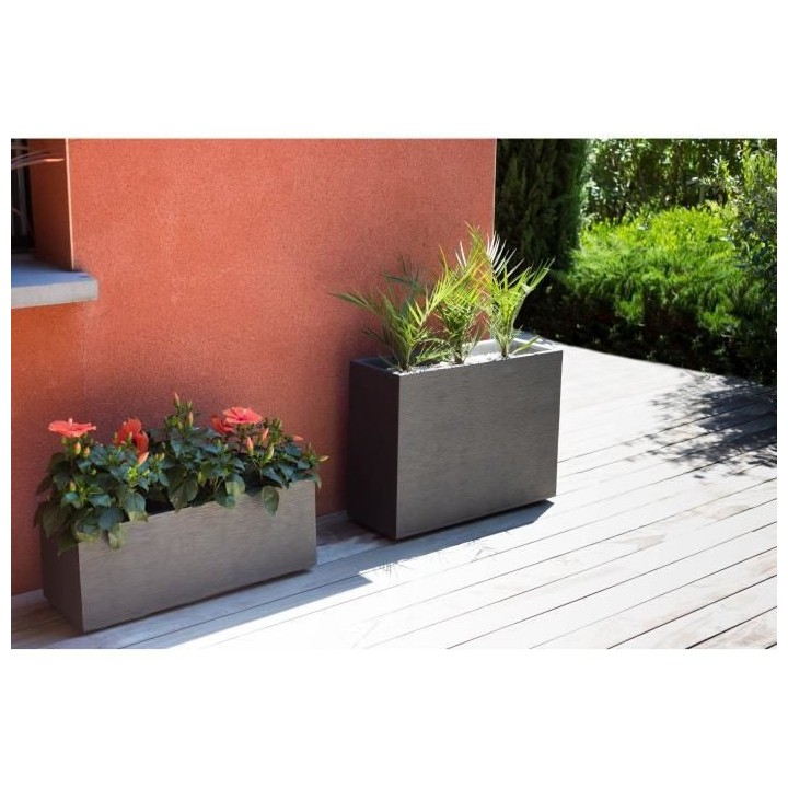 EDA PLASTIQUE Bac a fleurs Muret Loft Graphit - 46 L - 78,5 x 29,5 x 6