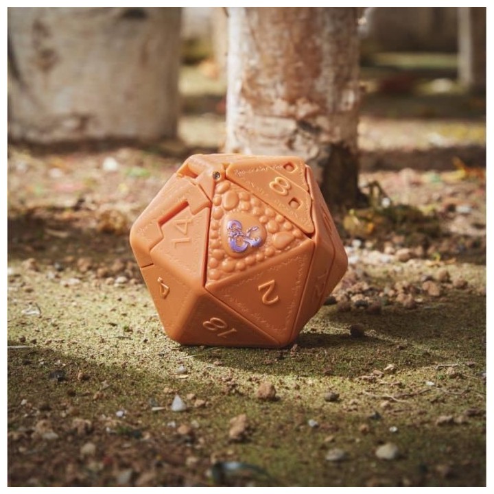 Figurine de collection tyrannoeil orange convertible en d20 géant, mo