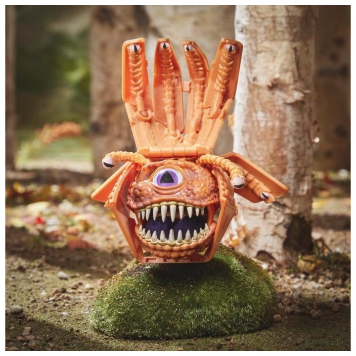 Figurine de collection tyrannoeil orange convertible en d20 géant, mo