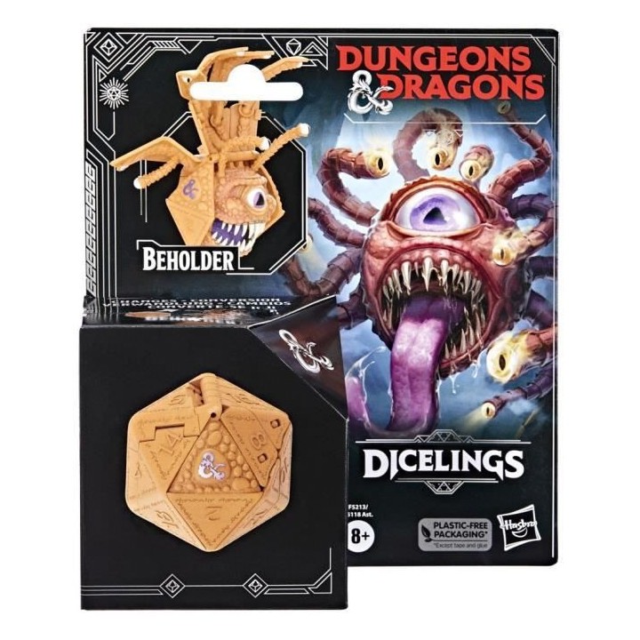 Figurine de collection tyrannoeil orange convertible en d20 géant, mo