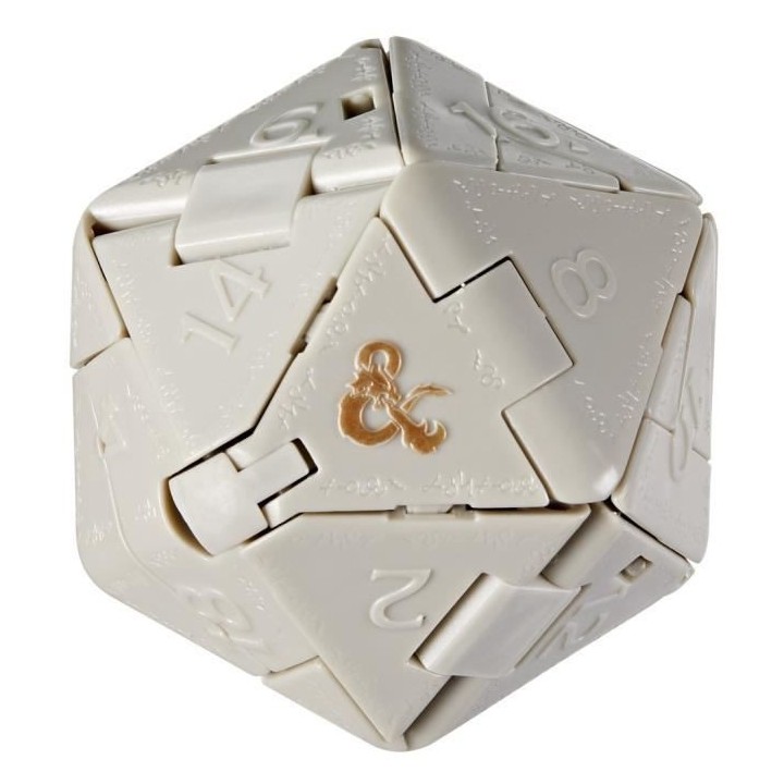 Figurine de collection ours-hibou blanc convertible en d20 géant, mon