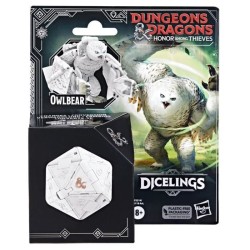 Figurine de collection ours-hibou blanc convertible en d20 géant, monstre-dé Dicelings D&D, Dungeons & Dragons L'Honneur des v