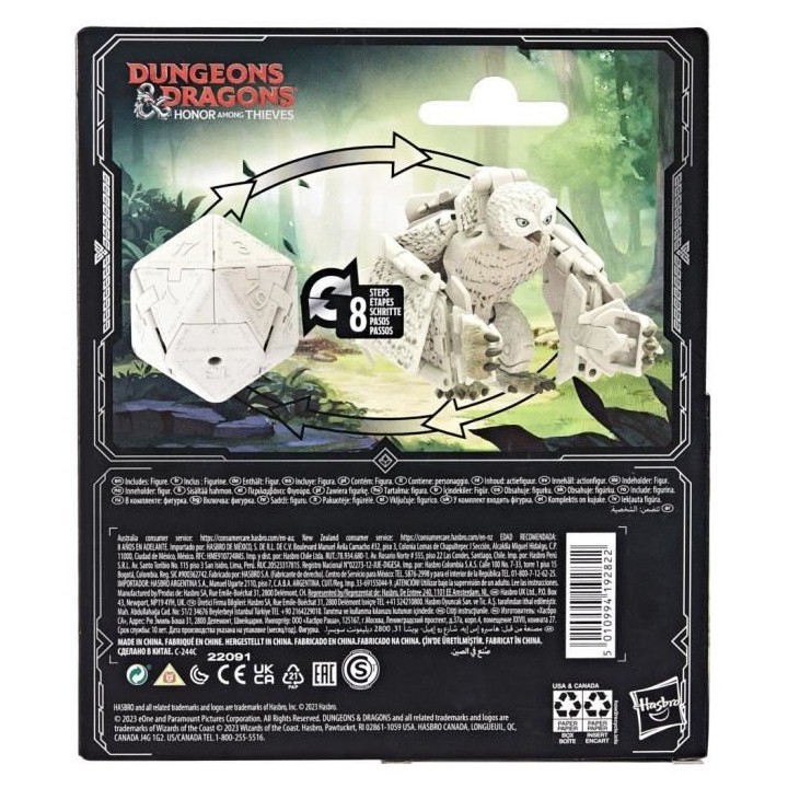 Figurine de collection ours-hibou blanc convertible en d20 géant, mon