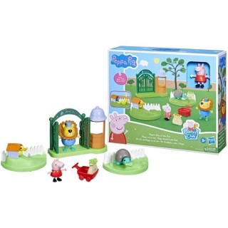 Peppa Pig, coffret Peppa va au zoo, 2 figurines de 7,5 cm et 6 acces