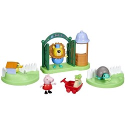 Peppa Pig, coffret Peppa va au zoo, 2 figurines de 7,5 cm et 6 accessoires thématiques, jouet préscolaire pour enfants, des