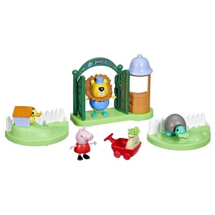 Peppa Pig, coffret Peppa va au zoo, 2 figurines de 7,5 cm et 6 acces