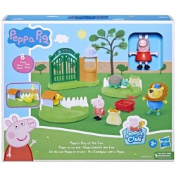 Peppa Pig, coffret Peppa va au zoo, 2 figurines de 7,5 cm et 6 accessoires thématiques, jouet préscolaire pour enfants, des