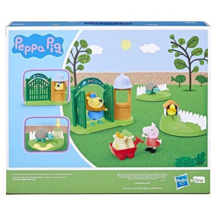 Peppa Pig, coffret Peppa va au zoo, 2 figurines de 7,5 cm et 6 acces