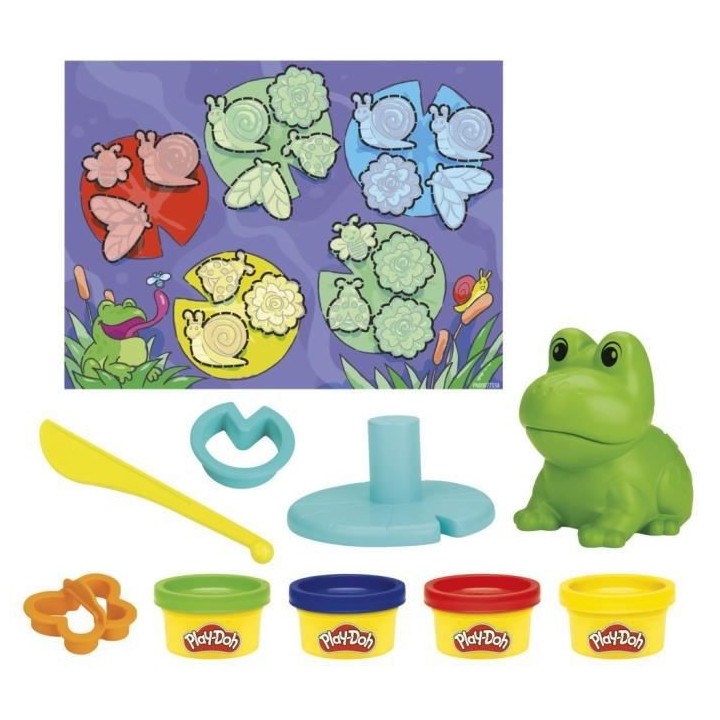 Play-Doh classique La grenouille des couleurs - 4 pots de pâte a mod
