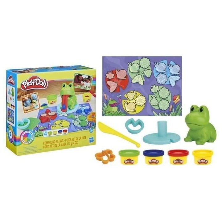 Play-Doh classique La grenouille des couleurs - 4 pots de pâte a mod
