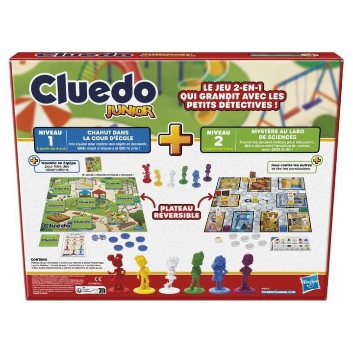 Cluedo Junior 2-en-1 - Jeu de société junior - jeu de réflexion