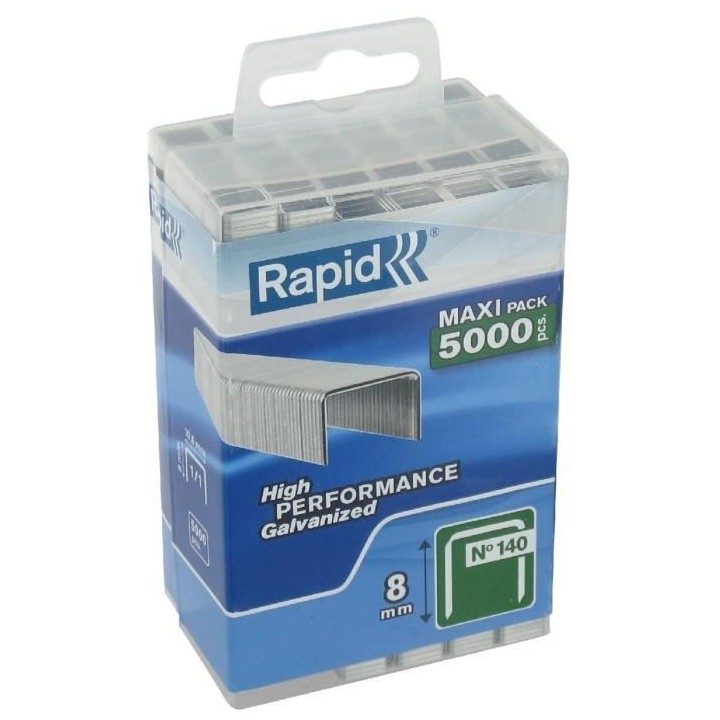 Agrafes en fil plat n° 140 8 mm boîte de 5000 - RAPID - 40303089