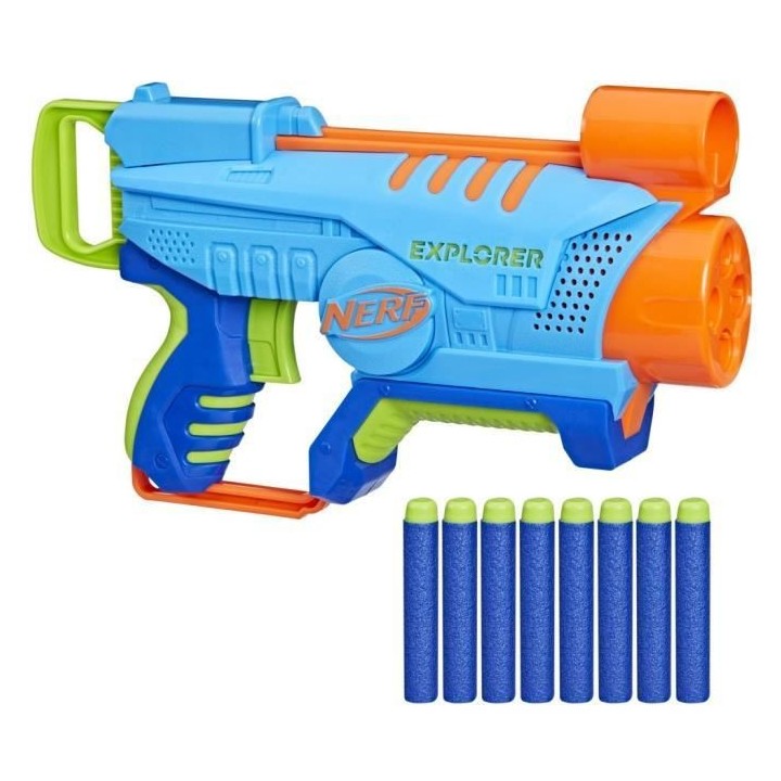 Nerf Elite Junior, blaster Explorer Easy-Play, facile a tenir, charger