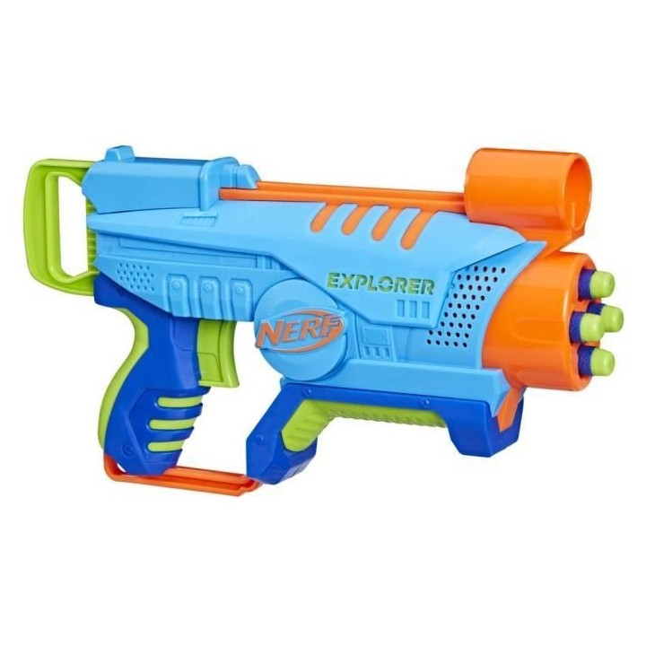 Nerf Elite Junior, blaster Explorer Easy-Play, facile a tenir, charger
