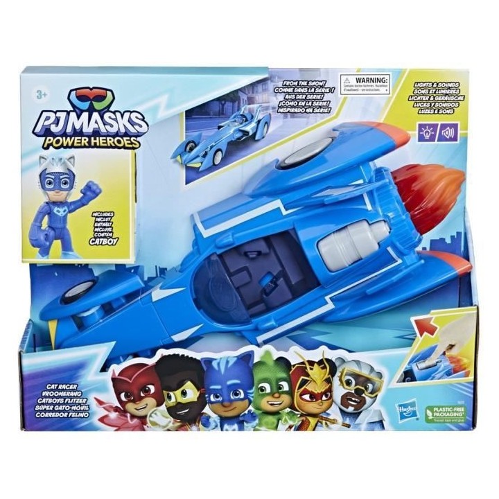 Pyjamasques La Ronde des Héros Vroomerang, véhicule avec sons et lum