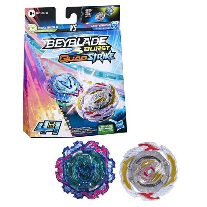 Beyblade Burst QuadStrike Dual Pack Gambit Dragon et Ambush Achilles