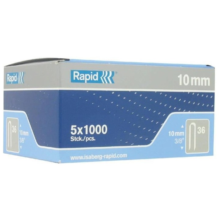 Agrafes pour câble N° 36 10 mm boîte de 5000 - RAPID - 11884410