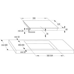 Table de cuisson vitrocéramique HISENSE - 3 foyers dont une zone de cuisson de 29,5cm - E6322C