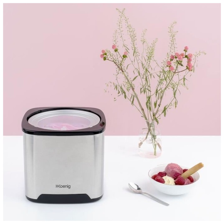HKoeNIG - Sorbetiere - Capacité : 2 L - Préparation rapide : 30 a 40
