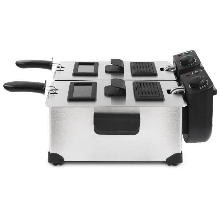 HKoeNIG DFX600 - Friteuse double bac 2x3L - 3600W - 2 thermostats ind