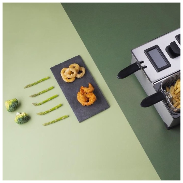 HKoeNIG DFX600 - Friteuse double bac 2x3L - 3600W - 2 thermostats ind