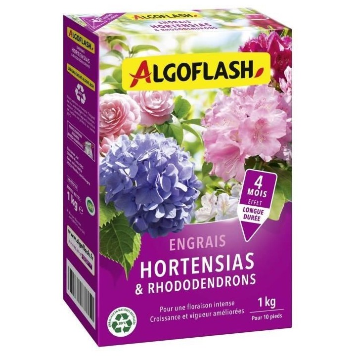Engrais Hortensias et Rhododendrons - ALGOFLASH NATURASOL - 1 kg