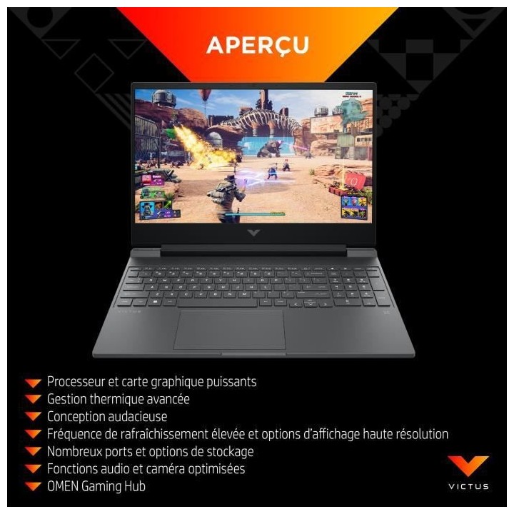 PC Portable Gaming HP Victus 15-fb0207nf - 15,6 FHD 144Hz - Ryzen 5-56