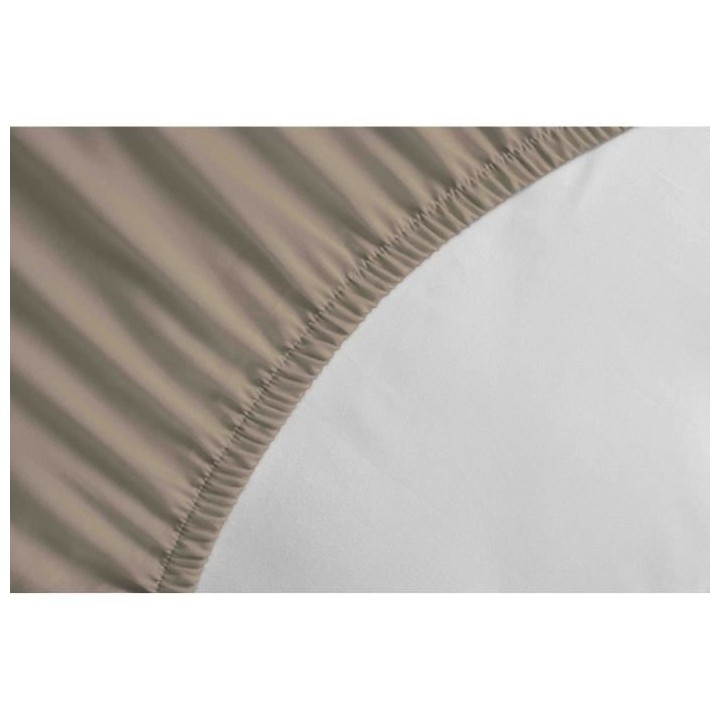 LOVELY HOME Drap Housse 100% coton 160x200x25 cm beige