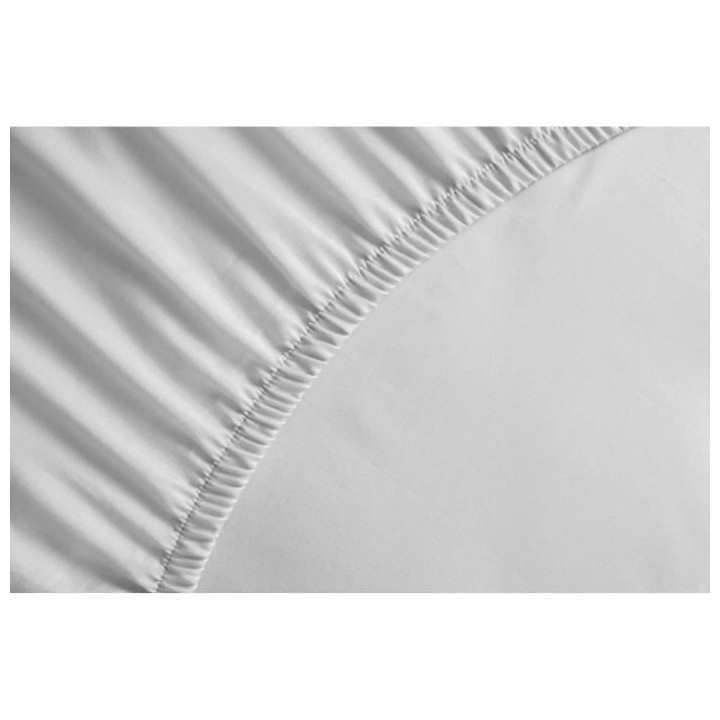 LOVELY HOME Drap Housse 100% coton 90x190x30 cm blanc