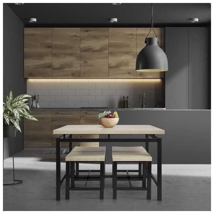 Ensemble Table + 4 tabourets VENUS- Rectangulaire - Panneaux alvéolai