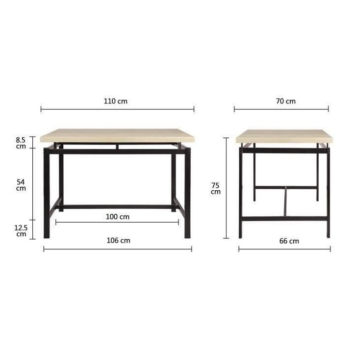 Ensemble Table + 4 tabourets VENUS- Rectangulaire - Panneaux alvéolai