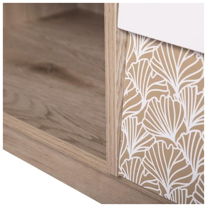 SOFIA Buffet 2 portes 3 tiroirs - Bois avec motif - L 150 x P 40 x H 8
