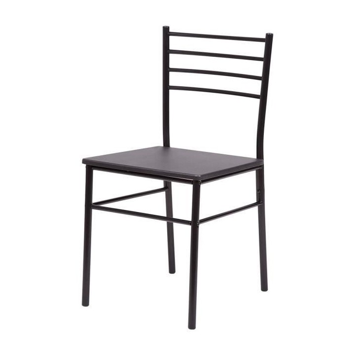 Set table a manger avec 4 chaises - Noir - RIVIERA