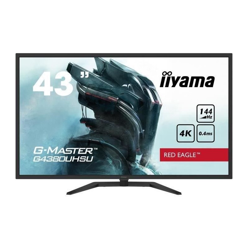 Ecran PC Gamer - IIYAMA G4380UHSU-B1 - G-MASTER - 43 4K - Dalle VA - 0.4 ms - 144Hz - HDMI 2.0 / DisplayPort - AMD FreeSync