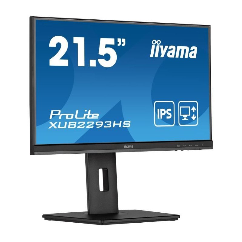 Ecran PC - IIYAMA XUB2293HS-B5 - 22 FHD - Dalle IPS - 3 ms - 75Hz - HDMI / DisplayPort - Pied réglable en hauteur