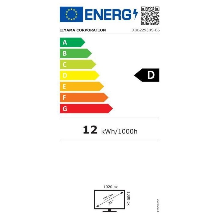 Ecran PC - IIYAMA XUB2293HS-B5 - 22 FHD - Dalle IPS - 3 ms - 75Hz - HD