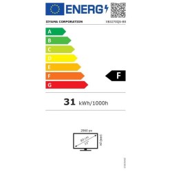 Ecran PC - IIYAMA XB3270QS-B5 - 32 WQHD - Dalle IPS - 4 ms - 60Hz - HDMI / DisplayPort / DVI