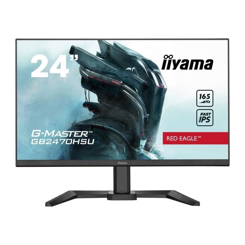 Ecran PC Gamer - IIYAMA G-Master Red Eagle GB2470HSU-B5 - 24 FHD - Dalle Fast IPS - 0.8ms - 165Hz - HDMI / DP / USB - FreeSync