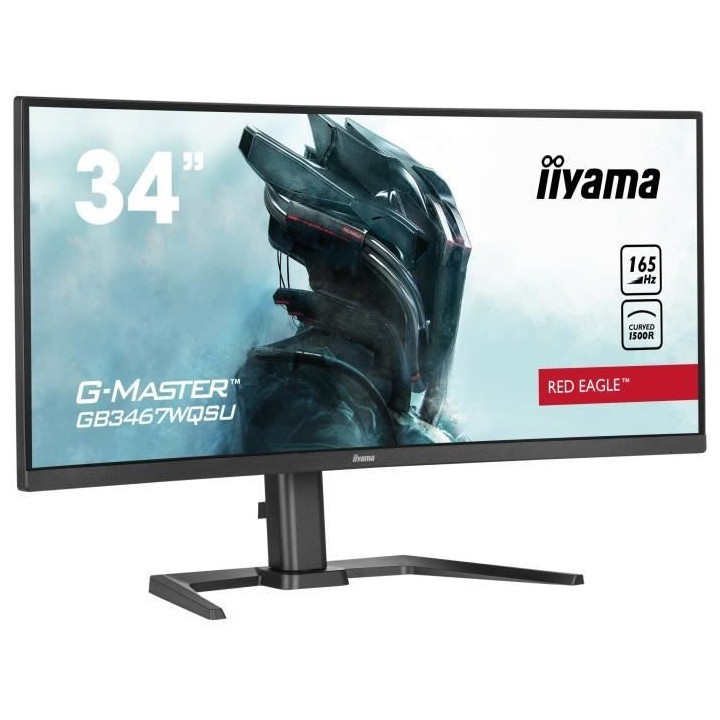 Ecran PC Gamer incurvé - IIYAMA G-Master Red Eagle GB3467WQSU-B5 - 34