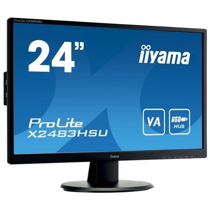Ecran PC - IIYAMA ProLite X2483HSU-B5 - 24 FHD - Dalle VA - 4 ms - 75H
