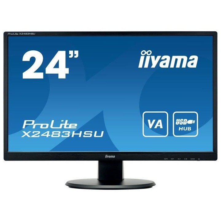 Ecran PC - IIYAMA ProLite X2483HSU-B5 - 24 FHD - Dalle VA - 4 ms - 75H