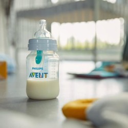 PHILIPS AVENT SCD807/00 Kit nouveau-né anti-colic: Lot 2 biberons 125ml + 2 biberons 260ml + valve Airfree + goupillon + sucett