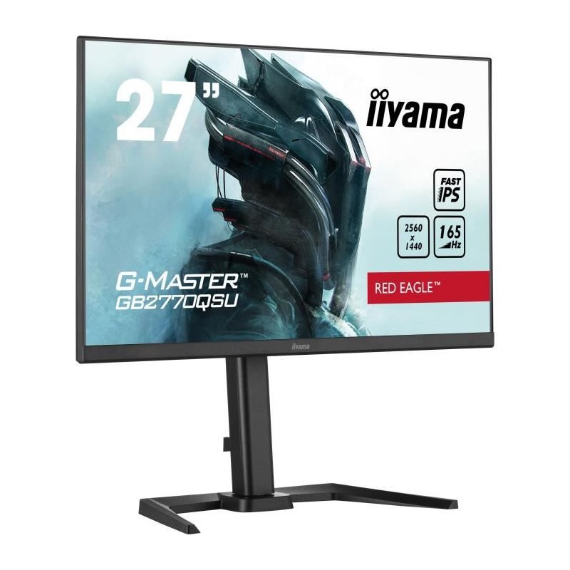 Ecran PC Gamer - IIYAMA G-Master Red Eagle GB2770QSU-B5 - 27 WQHD - Dalle IPS - 0.5ms - 165Hz - HDMI / DisplayPort / USB - FreeS